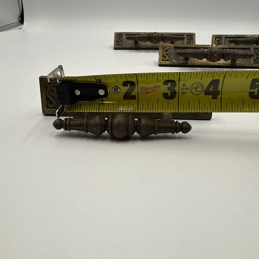 Set Of 4 Antique Brass Drawer Pulls 5